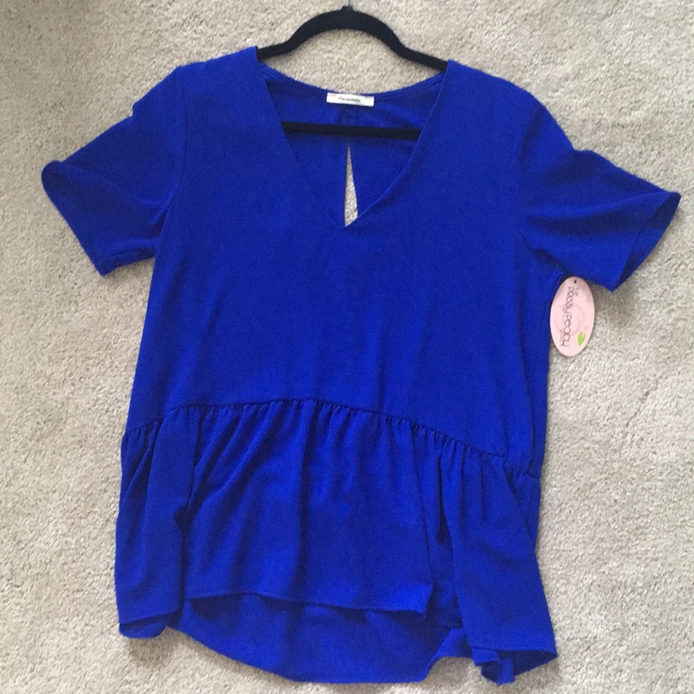 Blue Peplum Prissy Peach too